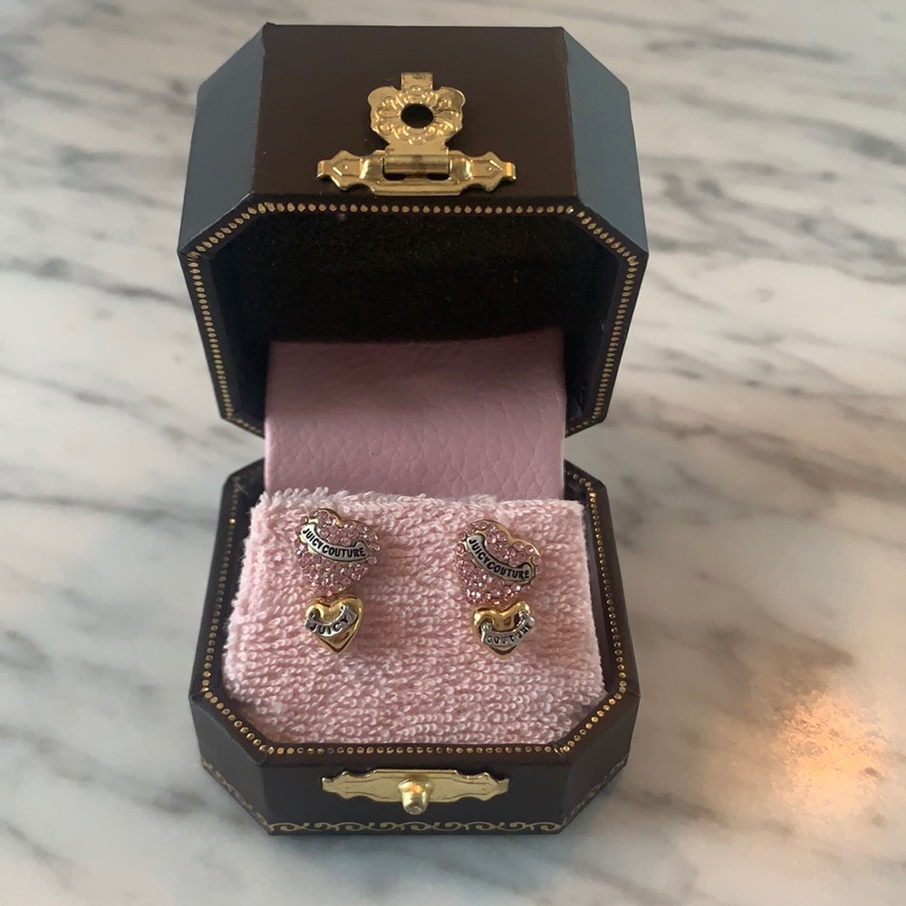 TWO PAIRS of NEVER WORN JUICY COUTURE STUD EARRINGS